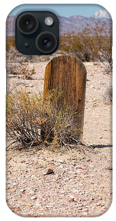 Rhyolite iPhone Case featuring the photograph Tombstone at Bullfrog Rhyolite Cemetery by Kristia Adams