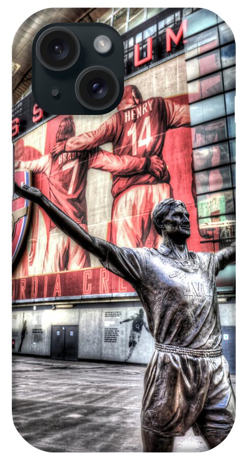 Tony Adams iPhone Case featuring the photograph Tony Adams Statue Emirates Stadium by David Pyatt