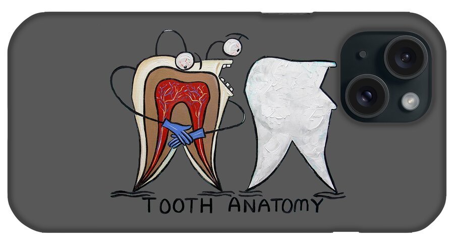 Tooth Anatomy T-shirt iPhone Case featuring the painting Tooth Anatomy T-Shirt by Anthony Falbo
