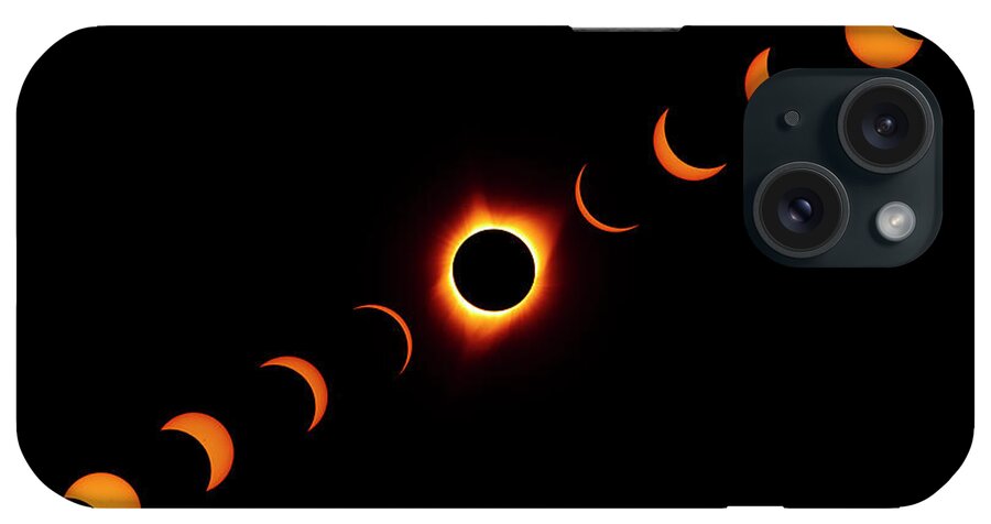 Outdoor; Sun; Eclipse iPhone Case featuring the digital art Total Eclipse 2017 by Michael Lee