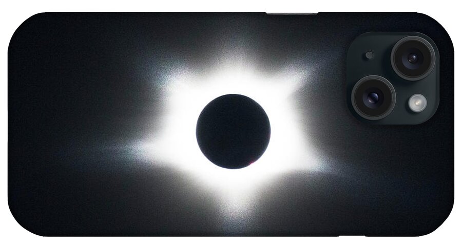 American iPhone Case featuring the photograph Total Eclipse of the Sun at Totality by Debra and Dave Vanderlaan