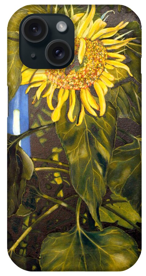 Tamara Kulish iPhone Case featuring the painting Touch This Sunflower by Tamara Kulish