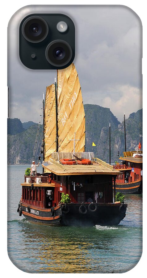 Boats iPhone Case featuring the photograph Sailing boats, Halong bay Vietnam by Michalakis Ppalis