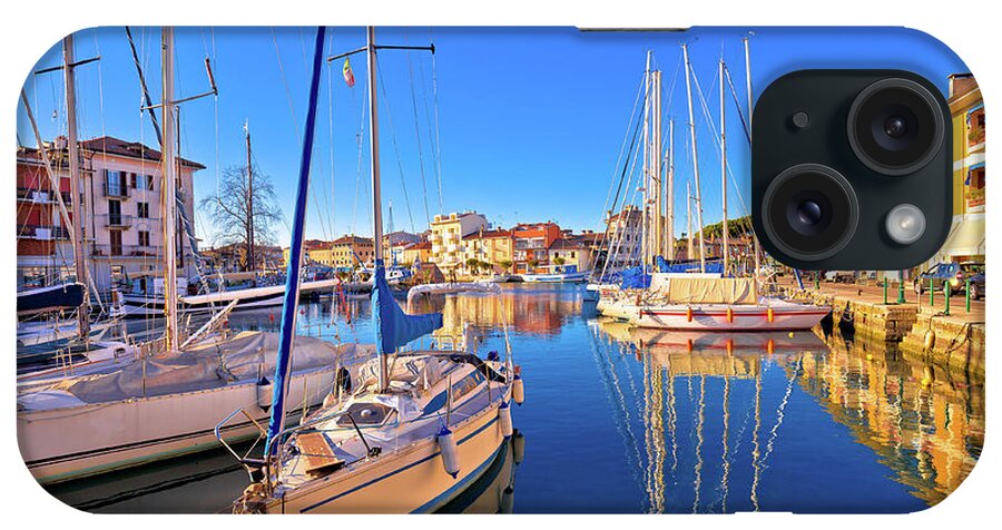 Grado iPhone Case featuring the photograph Town of Grado colorful waterfront and harbor view by Brch Photography