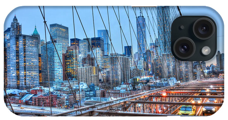 Brooklyn iPhone Case featuring the photograph Traffic Under the Brooklyn Bridge by Randy Aveille