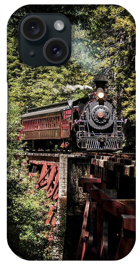 Steam iPhone Case featuring the photograph Train and Trestle by Betty Depee