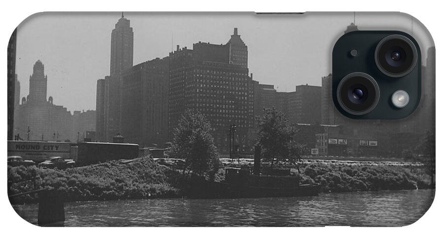 Chicago iPhone Case featuring the photograph Chicago on a Foggy Day by Chicago and North Western Historical Society