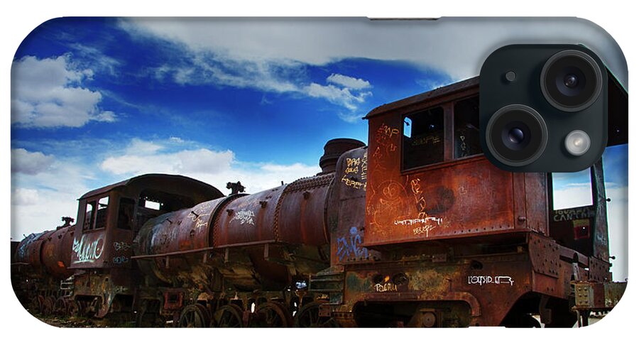 Uyuni iPhone Case featuring the photograph Train Graveyard Uyuni Bolivia 15 by Bob Christopher
