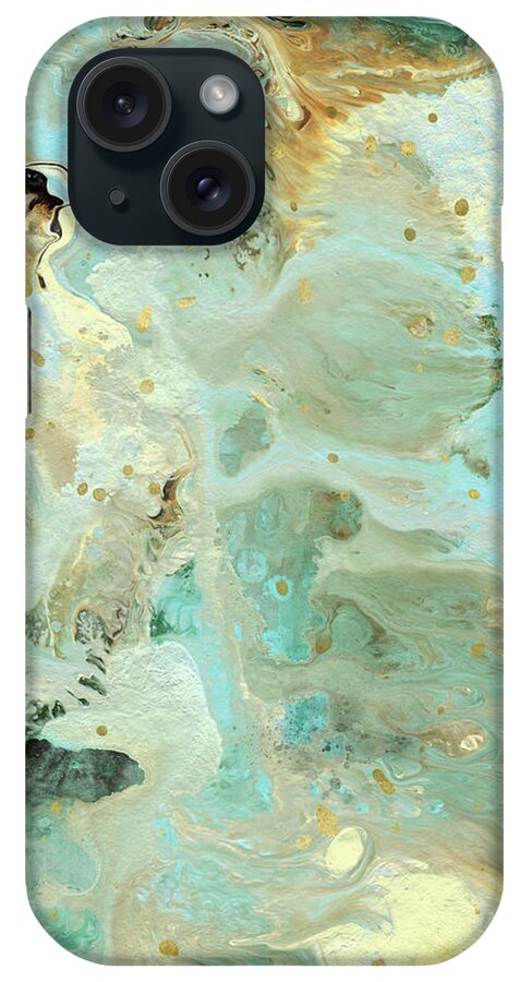 Abstract iPhone Case featuring the mixed media Tranquil Escape- Abstract Art by Linda Woods by Linda Woods