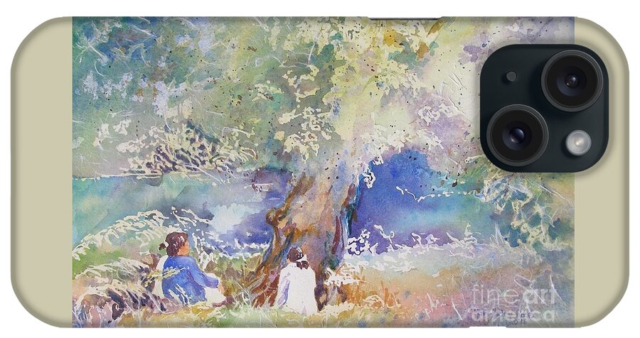 River iPhone Case featuring the painting Tranquility at the Brandywine River by Mary Haley-Rocks