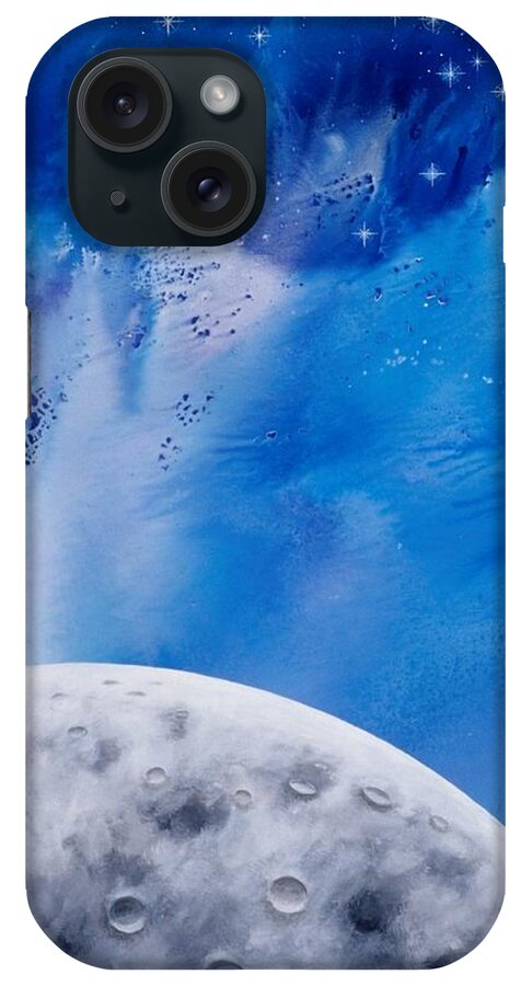 Spiritual iPhone Case featuring the painting Transcendental Moon by Lee Pantas