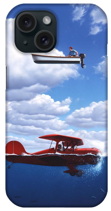 Boat iPhone Case featuring the painting Transportation by Jerry LoFaro