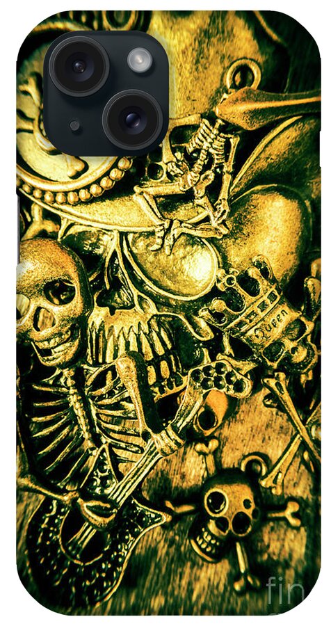 Gold iPhone Case featuring the photograph Treasures from skull island by Jorgo Photography