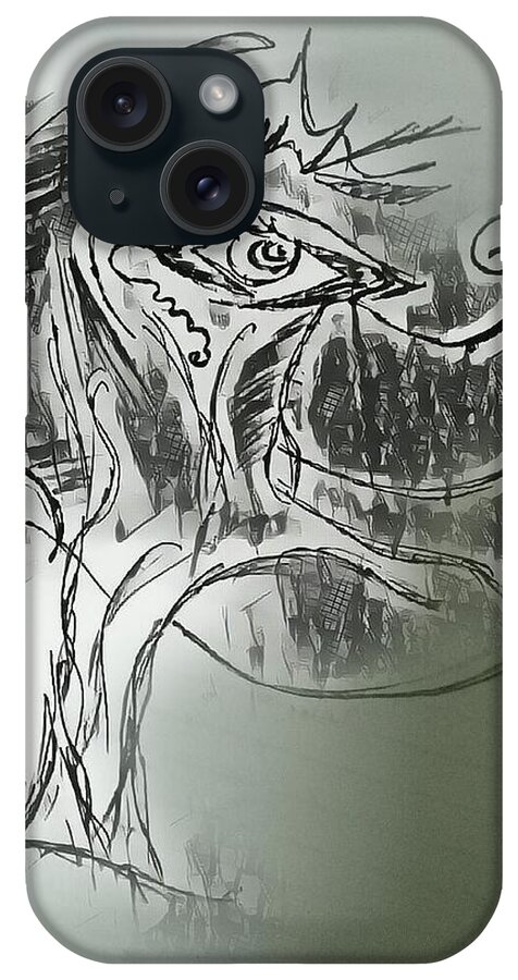  iPhone Case featuring the drawing Tredemon by Dushant Bhagat
