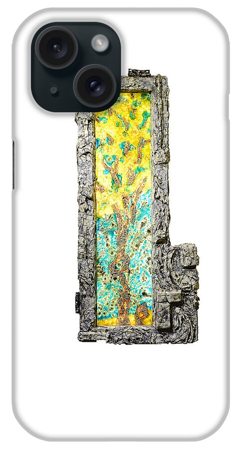 Aspen. Tree iPhone Case featuring the sculpture Tree and Stump Inside a Window by Christopher Schranck