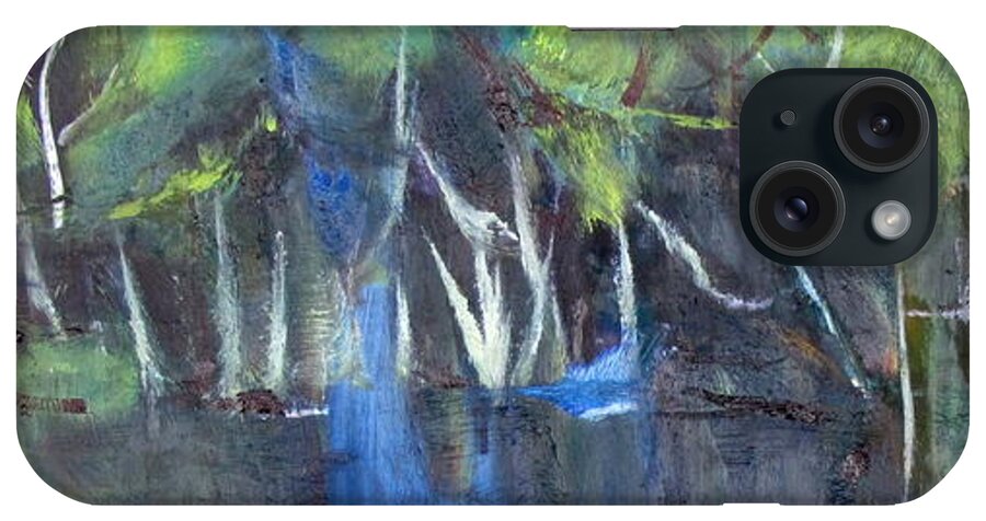  Abstraction Of Trees iPhone Case featuring the painting Tree Imagery by Betty Pieper