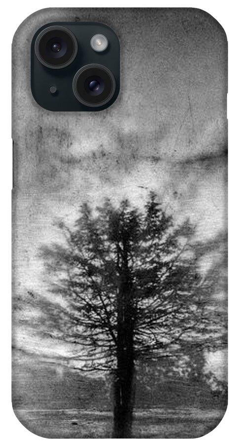 Encaustic iPhone Case featuring the mixed media Tree Mist by Roseanne Jones