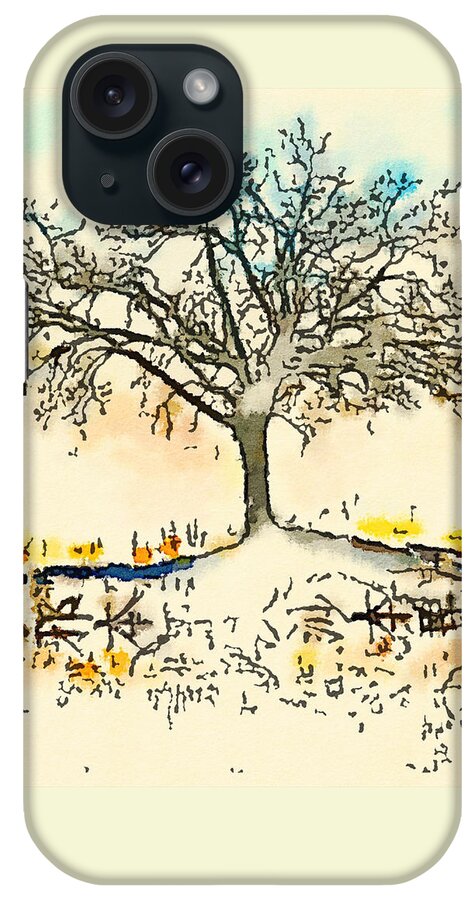 Landscape iPhone Case featuring the painting Tree of Life 1 by Vanessa Katz