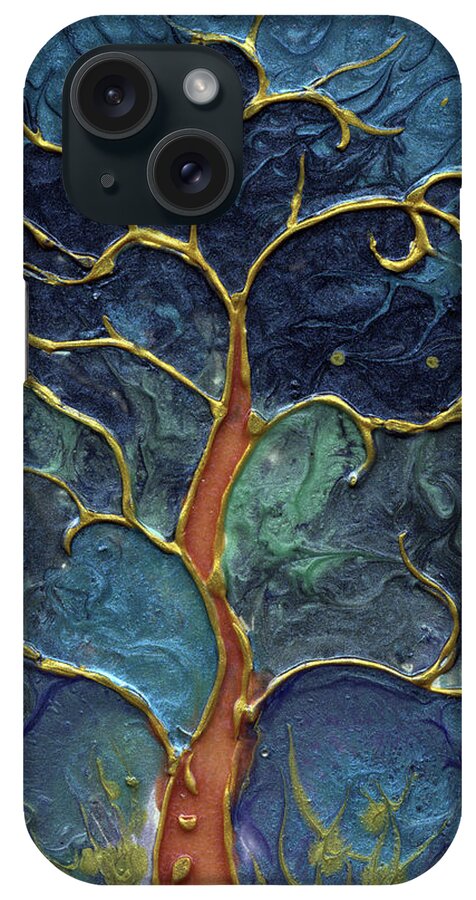 Abstract iPhone Case featuring the painting Tree of life by Ang El