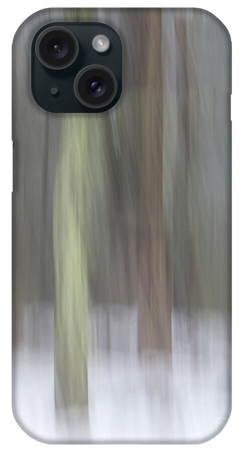 Abstract iPhone Case featuring the photograph Trees in Fog II by Lili Feinstein