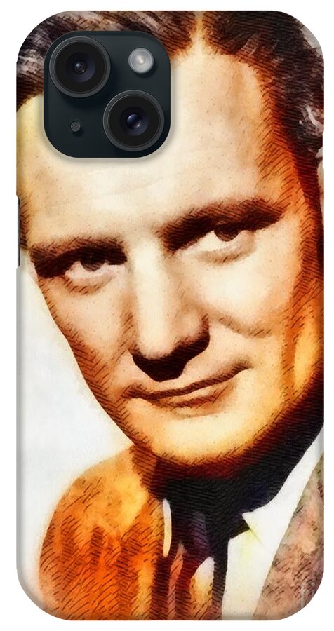 Hollywood iPhone Case featuring the painting Trevor Howard, Vintage Actor by Esoterica Art Agency