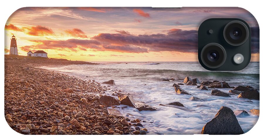 Lighthouse iPhone Case featuring the photograph Point Judith Lighthouse - Tribute to Tintoretto's Clouds by Kim Carpentier