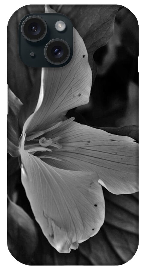 Flower iPhone Case featuring the photograph Trillium Profile BW by Charles Lucas