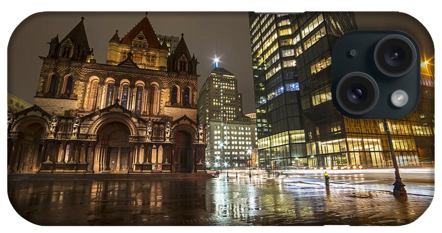 Trinity iPhone Case featuring the photograph Trinity Church John Hancock Tower Boston MA by Toby McGuire