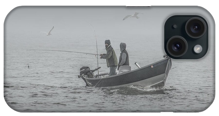 Salmon iPhone Case featuring the photograph Trolling for Salmon in the Fog by Randall Nyhof