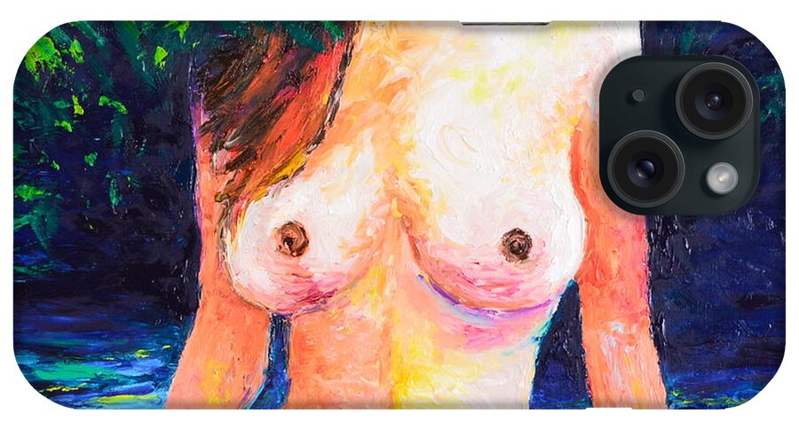 Nude iPhone Case featuring the painting Tropical Musa by Chiara Magni