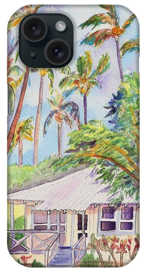 Kauai iPhone Case featuring the painting Tropical Waimea Cottage by Marionette Taboniar