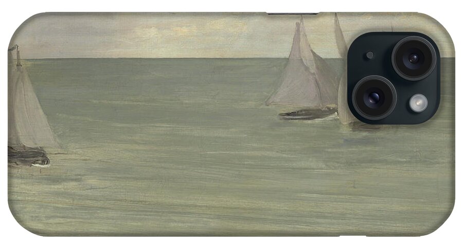 Yacht iPhone Case featuring the painting Trouville Grey and Green, the Silver Sea by James McNeill Whistler