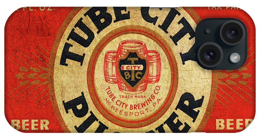 Beer iPhone Case featuring the digital art Tube City Pilsner by Greg Sharpe