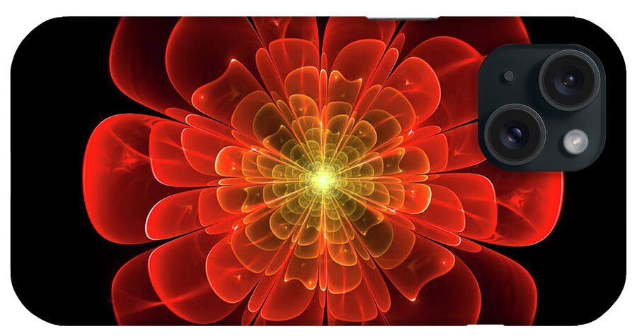 Abstract iPhone Case featuring the digital art Tudor Rose - Abstract by Georgiana Romanovna