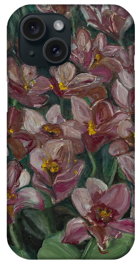 Gesso Board iPhone Case featuring the painting Tulips from Holland by Kathy Knopp