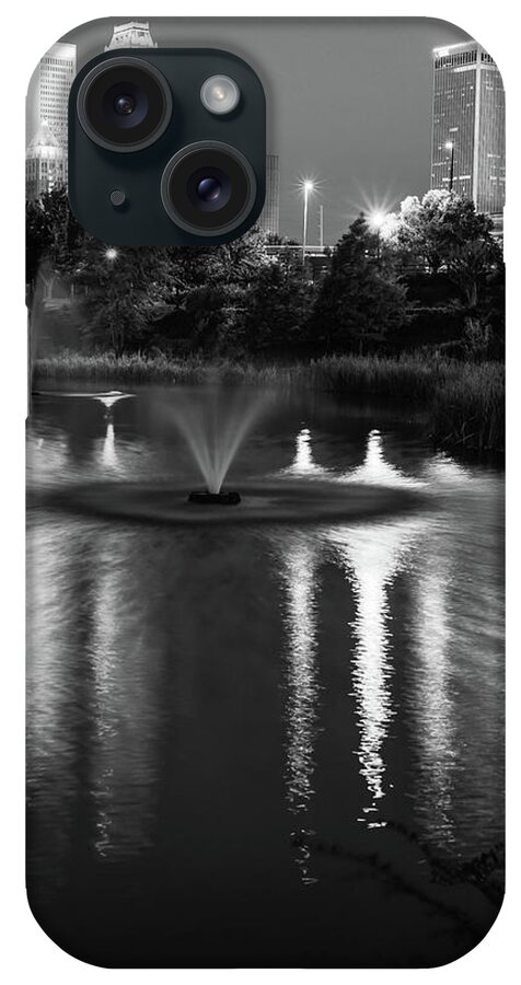 Tulsa Downtown iPhone Case featuring the photograph Tulsa Downtown Skyline in Black and White by Gregory Ballos