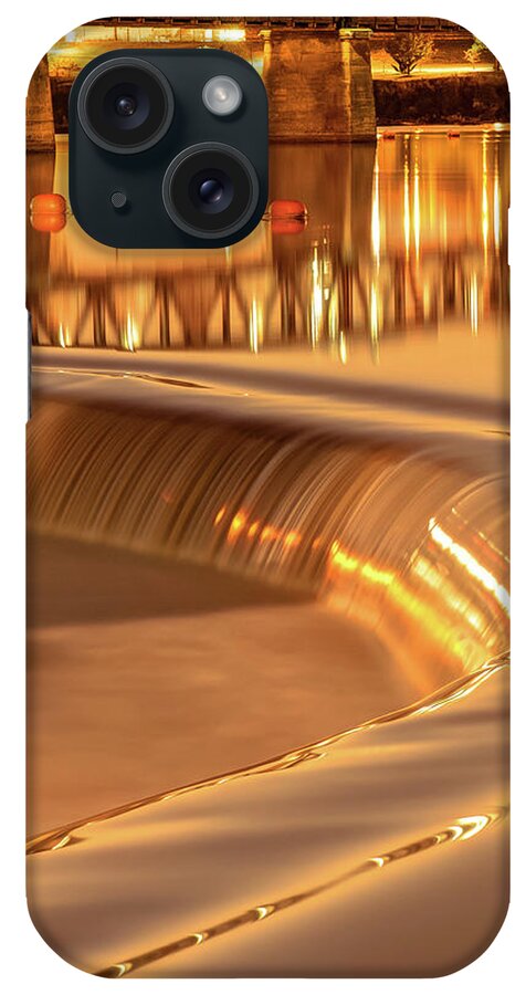 Tulsa iPhone Case featuring the photograph Tulsa Oklahoma Bridge - Liquid Gold #6 by Gregory Ballos
