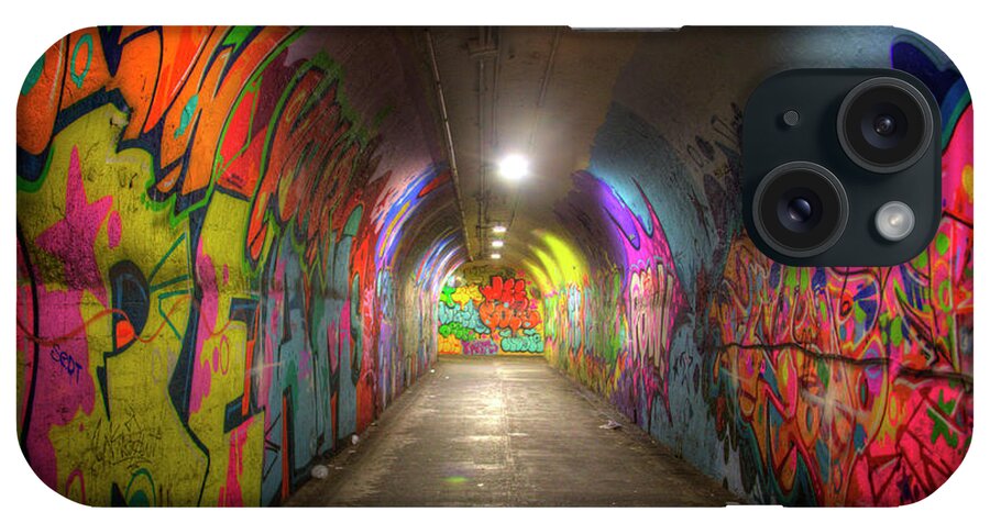 New York iPhone Case featuring the photograph Tunnel of Graffiti by Mark Andrew Thomas