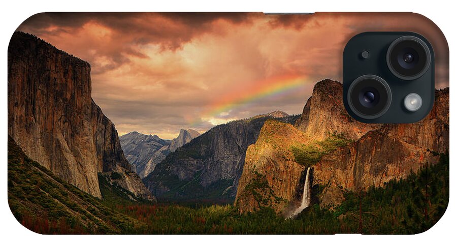 Tunnel View iPhone Case featuring the photograph Tunnel View Rainbow by Raymond Salani III