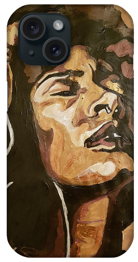 Black Woman iPhone Case featuring the painting Turn Up The Quiet by Rachel Natalie Rawlins