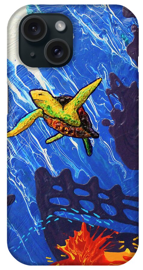 Water iPhone Case featuring the painting Turtle Heaven by Jerome Wilson