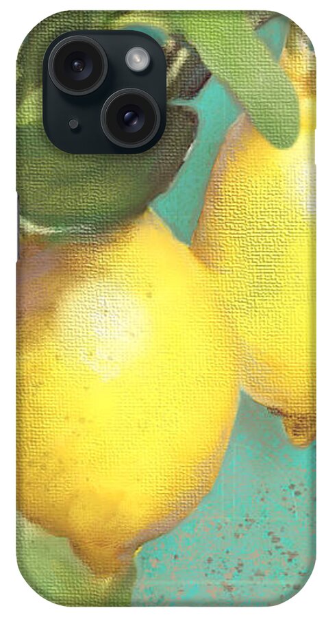 Tuscan iPhone Case featuring the painting Tuscan Lemon Tree - Citrus Limonum Damask by Audrey Jeanne Roberts