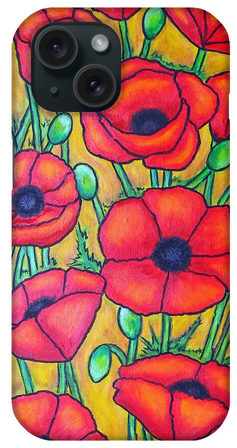 Poppies iPhone Case featuring the painting Tuscan Poppies - Crop 1 by Lisa Lorenz
