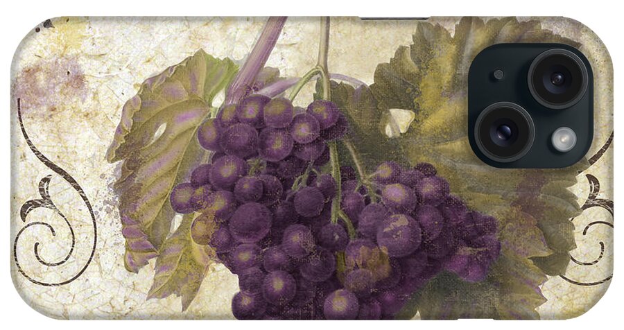 Merlot Wine Art iPhone Case featuring the painting Tuscan Table Merlot by Mindy Sommers