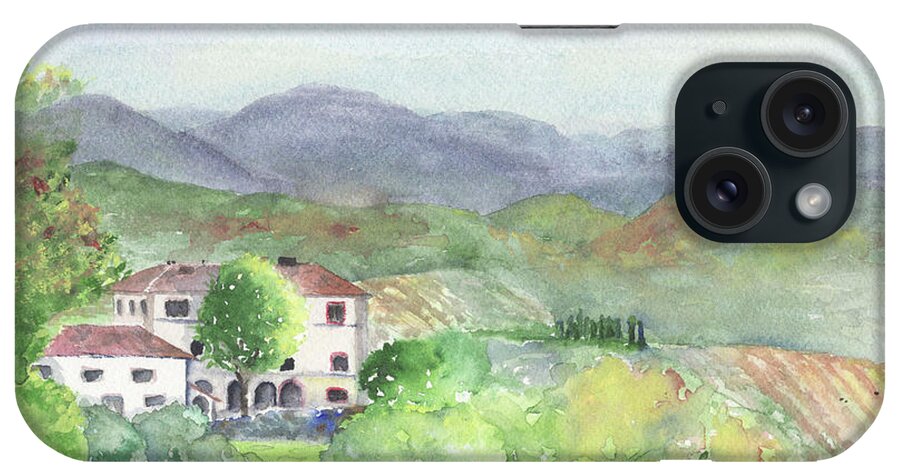 Tuscany iPhone Case featuring the painting Tuscan Vineyards by Marsha Karle