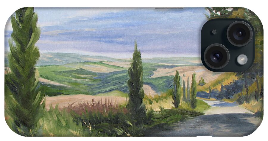 Landscape iPhone Case featuring the painting Tuscan Walk by Jay Johnson