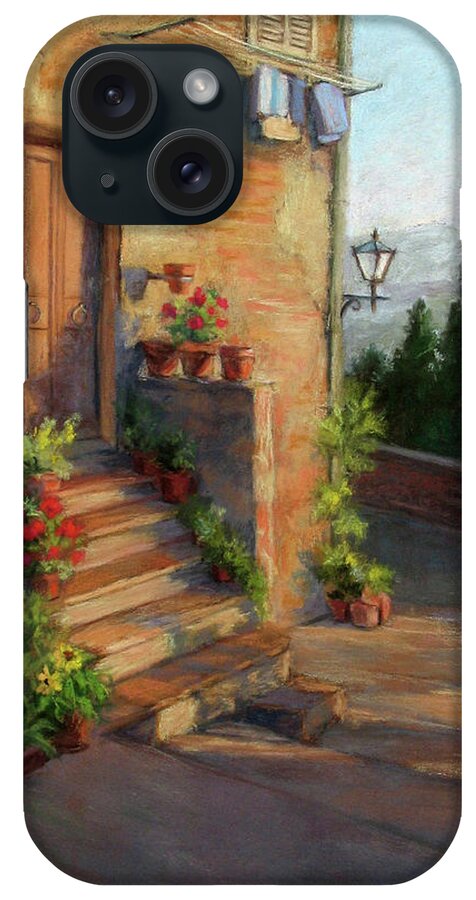 Tuscany iPhone Case featuring the painting Tuscany Morning Light by Vikki Bouffard