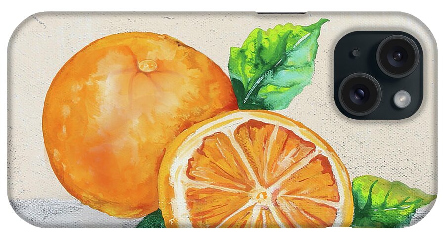 Orange iPhone Case featuring the painting Tutti Fruiti Oranges 2 by Jean Plout
