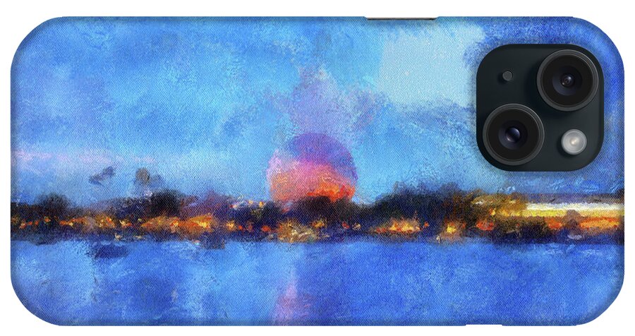 Epcot iPhone Case featuring the photograph Twilight Epcot World Showcase Lagoon WDW 02 Photo Art MP by Thomas Woolworth