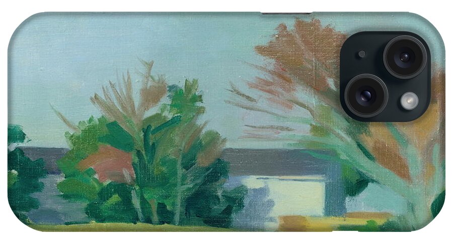  iPhone Case featuring the painting Twin Maples, Block Island, RI by Sperry Andrews